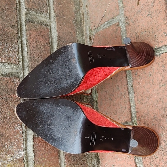 Coach Vintage Judie Monogrammed Heeled Mule Size 6.5 (2037) - Picture 9 of 11